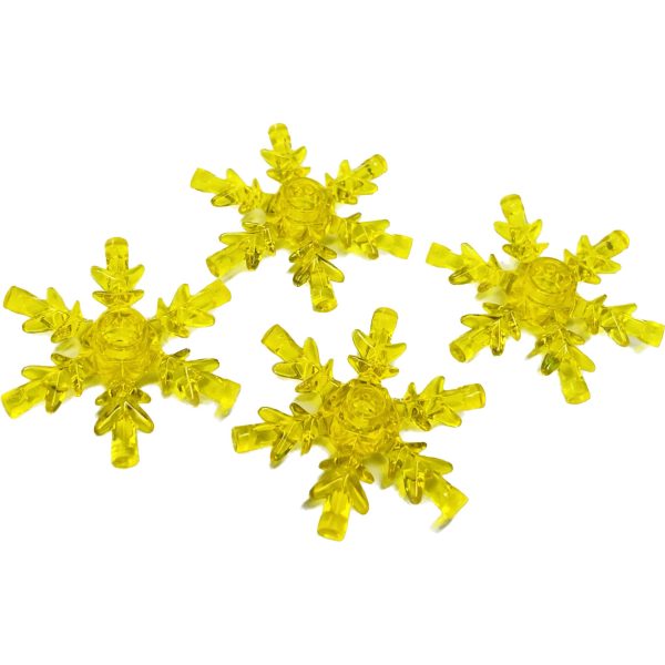 Lego Christmas Crystal Snowflakes Pack Of 4 Trans Yellow Brand New