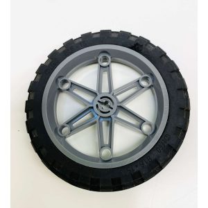 Lego Technic Motorcycle Tyre 81.6mm With Hub 61.6x13.6mm Dark Bluish Grey #61837